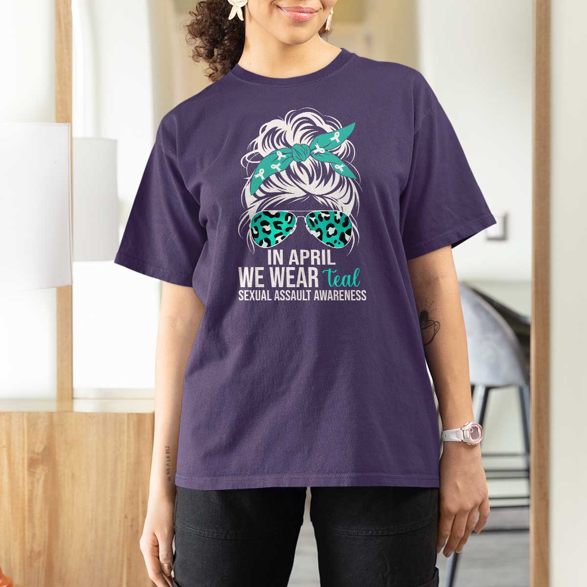 Sexual Assault Awareness T Shirt For Women In April We Wear Teal Women