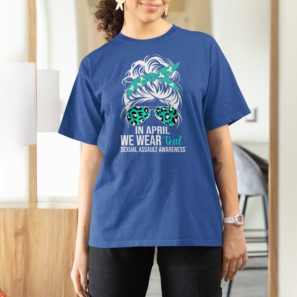 Sexual Assault Awareness T Shirt For Women In April We Wear Teal Women
