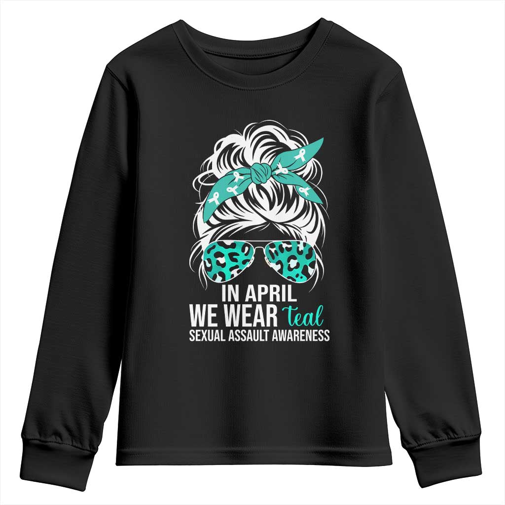 Sexual Assault Awareness Youth Sweatshirt In April We Wear Teal Women