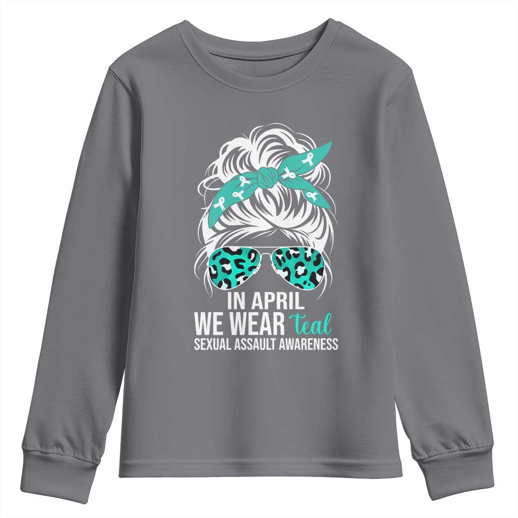 Sexual Assault Awareness Youth Sweatshirt In April We Wear Teal Women