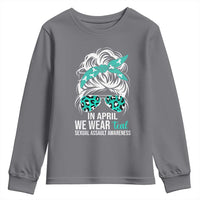 Sexual Assault Awareness Youth Sweatshirt In April We Wear Teal Women