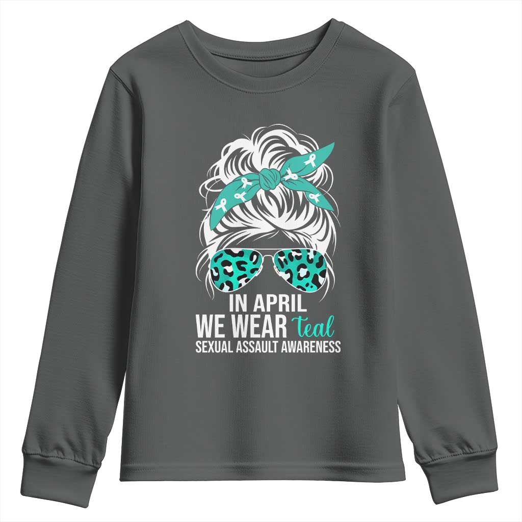 Sexual Assault Awareness Youth Sweatshirt In April We Wear Teal Women