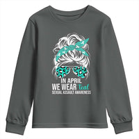 Sexual Assault Awareness Youth Sweatshirt In April We Wear Teal Women