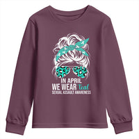 Sexual Assault Awareness Youth Sweatshirt In April We Wear Teal Women