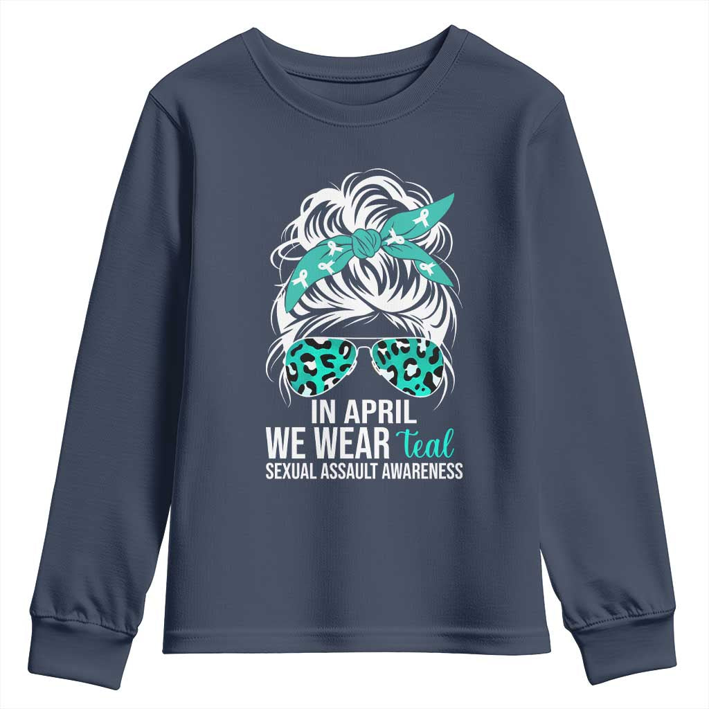 Sexual Assault Awareness Youth Sweatshirt In April We Wear Teal Women