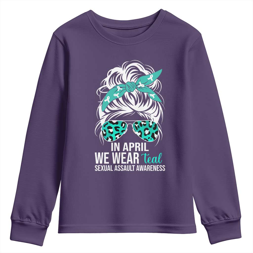 Sexual Assault Awareness Youth Sweatshirt In April We Wear Teal Women