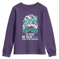 Sexual Assault Awareness Youth Sweatshirt In April We Wear Teal Women