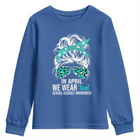 Sexual Assault Awareness Youth Sweatshirt In April We Wear Teal Women