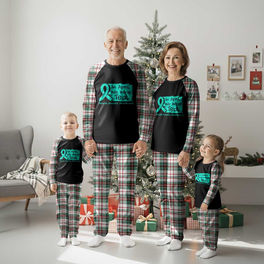 Sexual Assault Awareness Plaid Pajama Set In April We Wear Teal