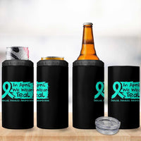 Sexual Assault Awareness 4 in 1 Can Cooler Tumbler In April We Wear Teal
