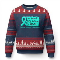 Sexual Assault Awareness Ugly Christmas Sweater In April We Wear Teal