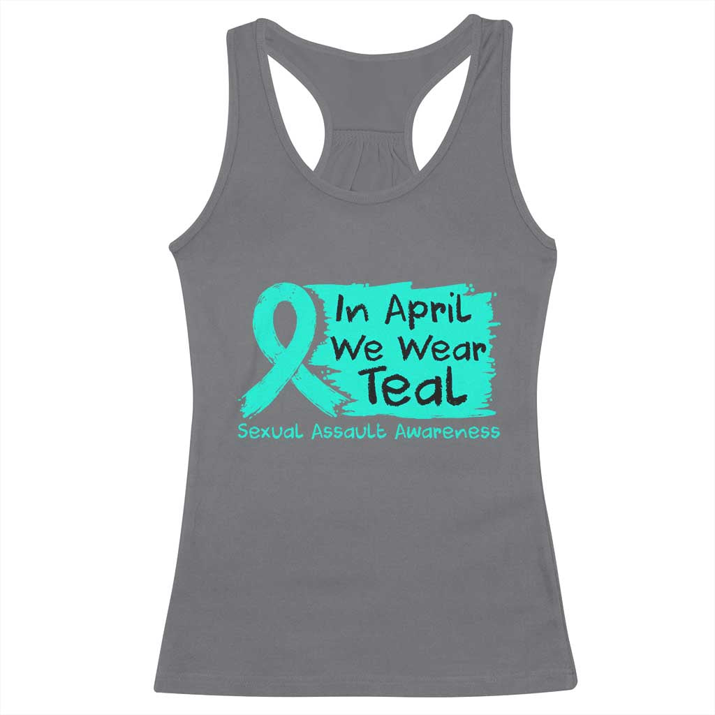 Sexual Assault Awareness Racerback Tank Top In April We Wear Teal