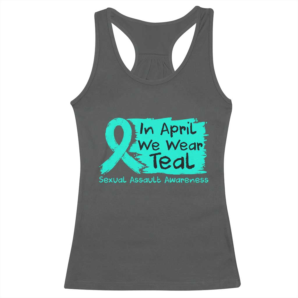 Sexual Assault Awareness Racerback Tank Top In April We Wear Teal