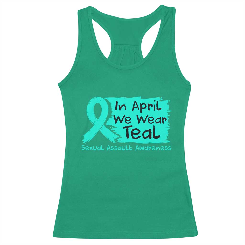 Sexual Assault Awareness Racerback Tank Top In April We Wear Teal