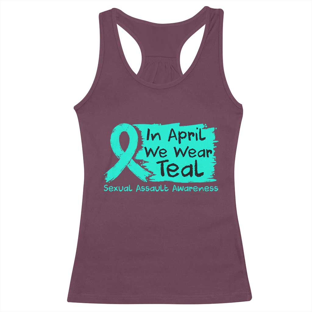 Sexual Assault Awareness Racerback Tank Top In April We Wear Teal