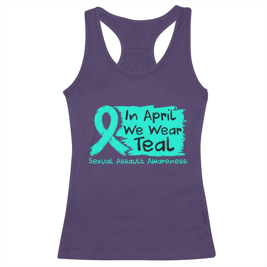 Sexual Assault Awareness Racerback Tank Top In April We Wear Teal