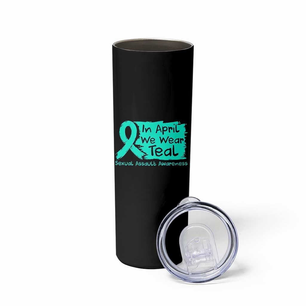 Sexual Assault Awareness Skinny Tumbler In April We Wear Teal