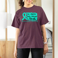 Sexual Assault Awareness T Shirt For Women In April We Wear Teal