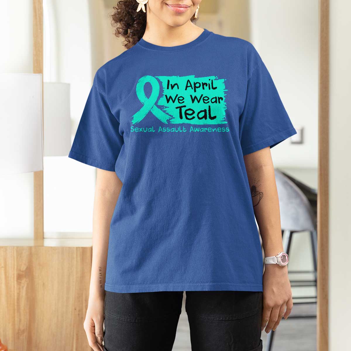 Sexual Assault Awareness T Shirt For Women In April We Wear Teal