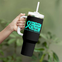 Sexual Assault Awareness Tumbler With Handle In April We Wear Teal