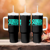 Sexual Assault Awareness Tumbler With Handle In April We Wear Teal