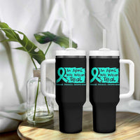 Sexual Assault Awareness Tumbler With Handle In April We Wear Teal