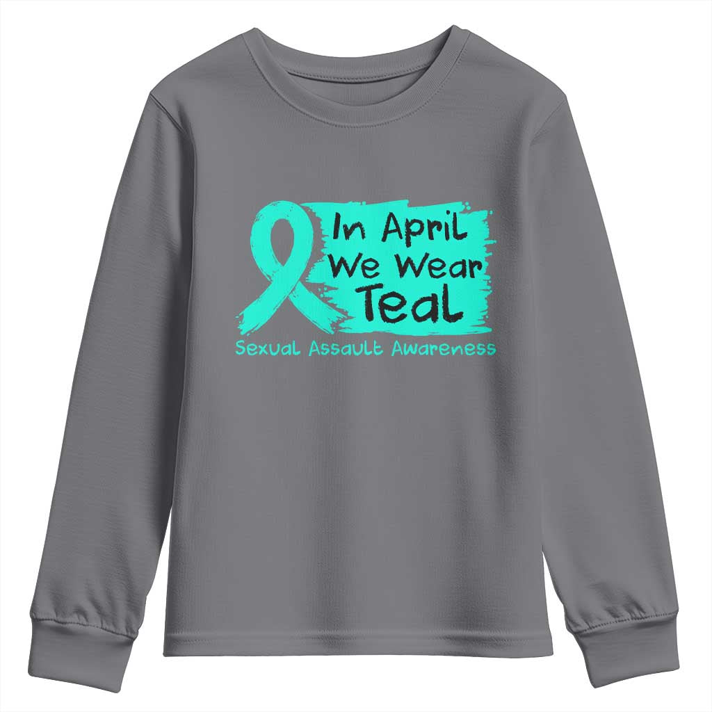 Sexual Assault Awareness Youth Sweatshirt In April We Wear Teal