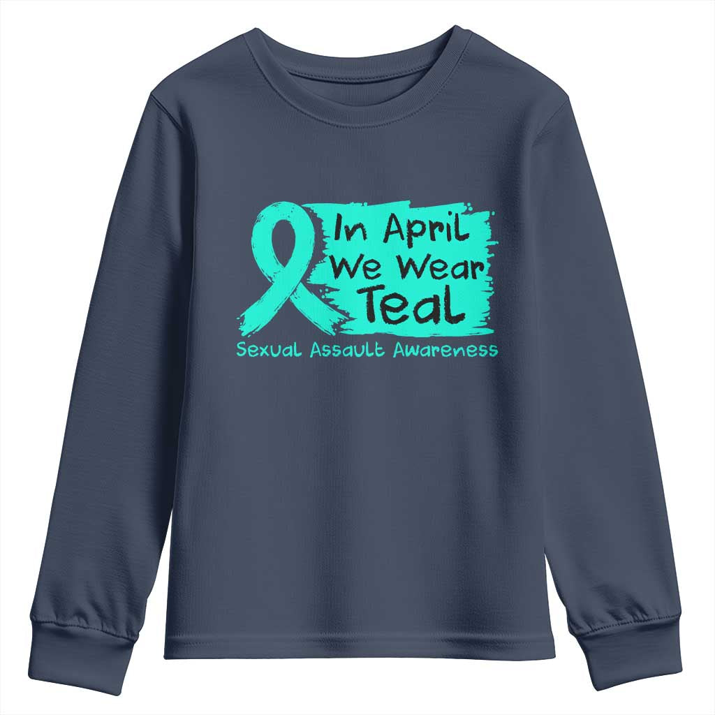 Sexual Assault Awareness Youth Sweatshirt In April We Wear Teal
