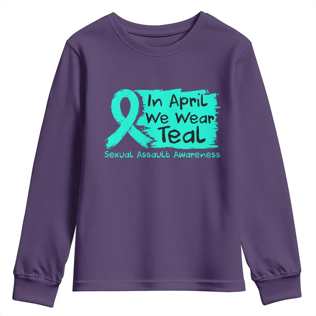Sexual Assault Awareness Youth Sweatshirt In April We Wear Teal