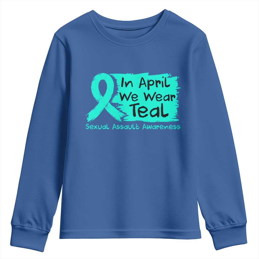 Sexual Assault Awareness Youth Sweatshirt In April We Wear Teal