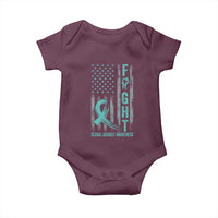 Sexual Assault Awareness Baby Onesie Fight Cancer American Flag Teal Ribbon