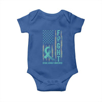 Sexual Assault Awareness Baby Onesie Fight Cancer American Flag Teal Ribbon