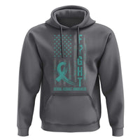 Sexual Assault Awareness Hoodie Fight Cancer American Flag Teal Ribbon