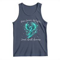 Sexual Assault Awareness Tank Top Phoenix Bird Reborn Rising Born Again Firebird Teal Ribbon