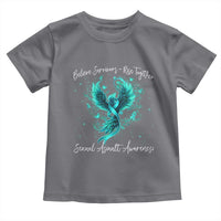 Sexual Assault Awareness Toddler T Shirt Phoenix Bird Reborn Rising Born Again Firebird Teal Ribbon