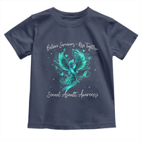 Sexual Assault Awareness Toddler T Shirt Phoenix Bird Reborn Rising Born Again Firebird Teal Ribbon