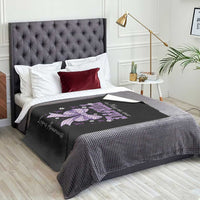 In May We Wear Purple Lupus Awareness Throw Blanket Purple Ribbon Coquette Bow
