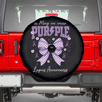 In May We Wear Purple Lupus Awareness Spare Tire Cover Purple Ribbon Coquette Bow