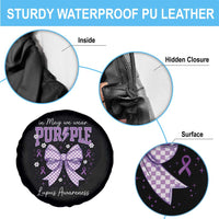 In May We Wear Purple Lupus Awareness Spare Tire Cover Purple Ribbon Coquette Bow