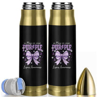 In May We Wear Purple Lupus Awareness Bullet Tumbler Purple Ribbon Coquette Bow
