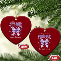 In May We Wear Purple Lupus Awareness Ceramic Ornament Purple Ribbon Coquette Bow