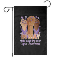 In May We Wear Purple Lupus Awareness Garden Flag Purple Ribbon