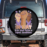 In May We Wear Purple Lupus Awareness Spare Tire Cover Purple Ribbon