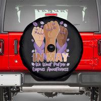 In May We Wear Purple Lupus Awareness Spare Tire Cover Purple Ribbon