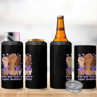In May We Wear Purple Lupus Awareness 4 in 1 Can Cooler Tumbler Purple Ribbon
