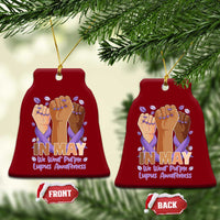 In May We Wear Purple Lupus Awareness Ceramic Ornament Purple Ribbon