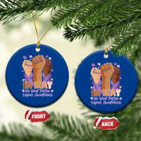 In May We Wear Purple Lupus Awareness Ceramic Ornament Purple Ribbon