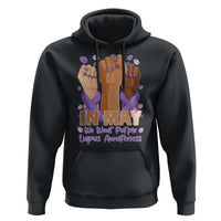 In May We Wear Purple Lupus Awareness Hoodie Purple Ribbon