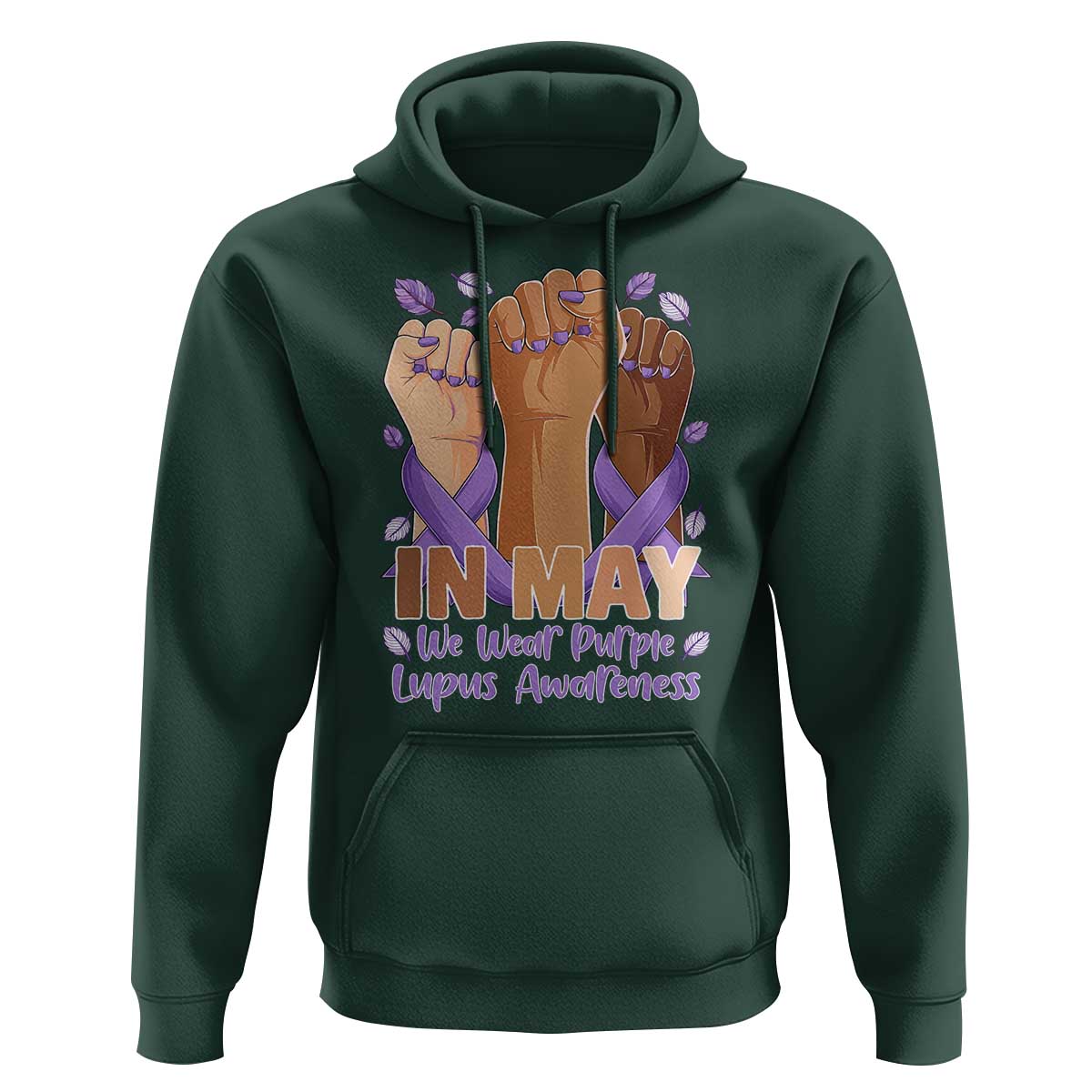 In May We Wear Purple Lupus Awareness Hoodie Purple Ribbon