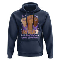 In May We Wear Purple Lupus Awareness Hoodie Purple Ribbon